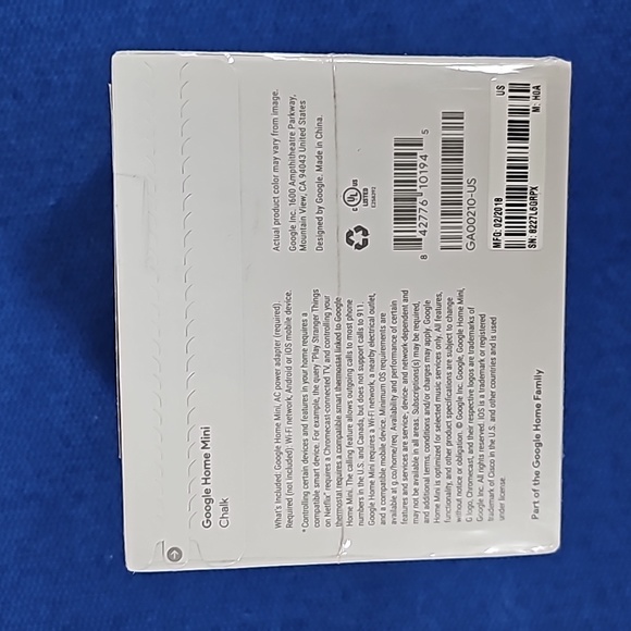 Google Home Mini, Chalk, New in Box - Picture 5 of 5